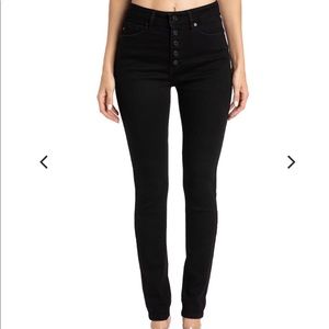 Kancan high waisted button fly black skinny jeans
